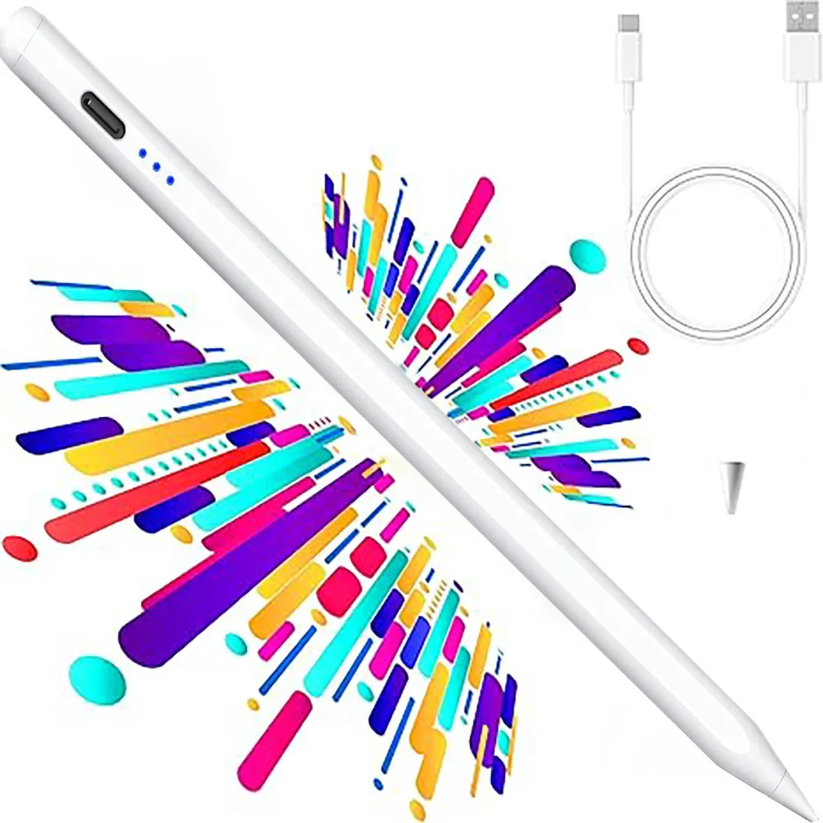 

Стилус для iPad Apple iPad 2018-2025for11/10/9/8/7/6th Gen, Pro 12,9/11/13 дюймов M4, Air 3/4/5/M2/M3, Mini 5/6th, белый