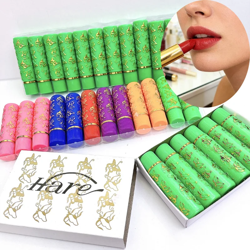 Set de 6 Bálsamos Labiales Mágicos que Cambian de Color, Delineador de Labios de Larga Duración con Diseño de Mariposa, Lápiz Labial de Terciopelo Sexy a Prueba de Agua para el Cuidado y Maquillaje de Labios