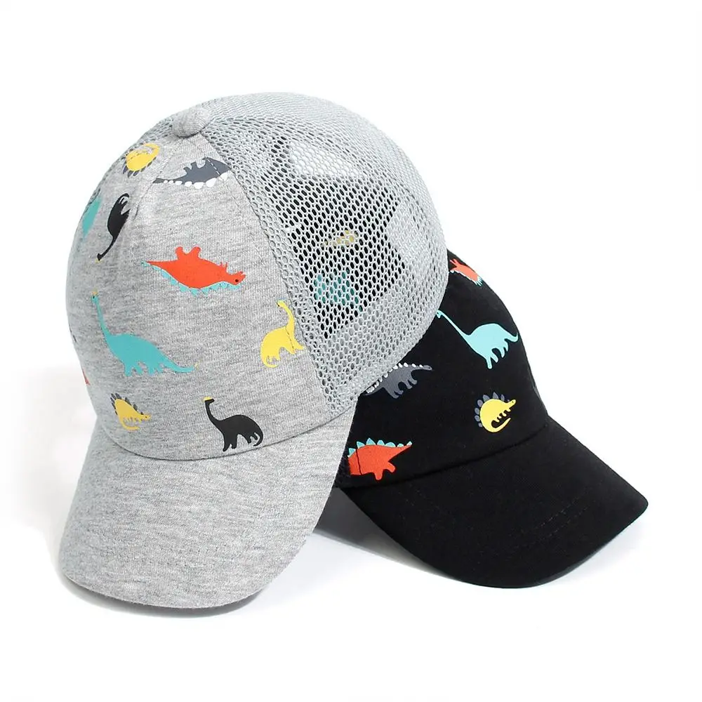 1PC Toddler Baseball Hat Printed Cute Dinosaur Kids Sun Cap Baby Boys Girls Adjustable Casual Quick Drying Hat Age 0-5Y