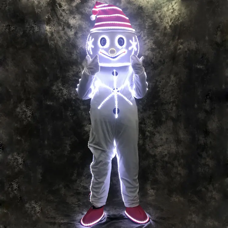 

Светодиодный костюм Снеговика для бармена, реквизит для офлайн-мероприятий, костюм-кукла, молодежный модный комплект на все сезоны
