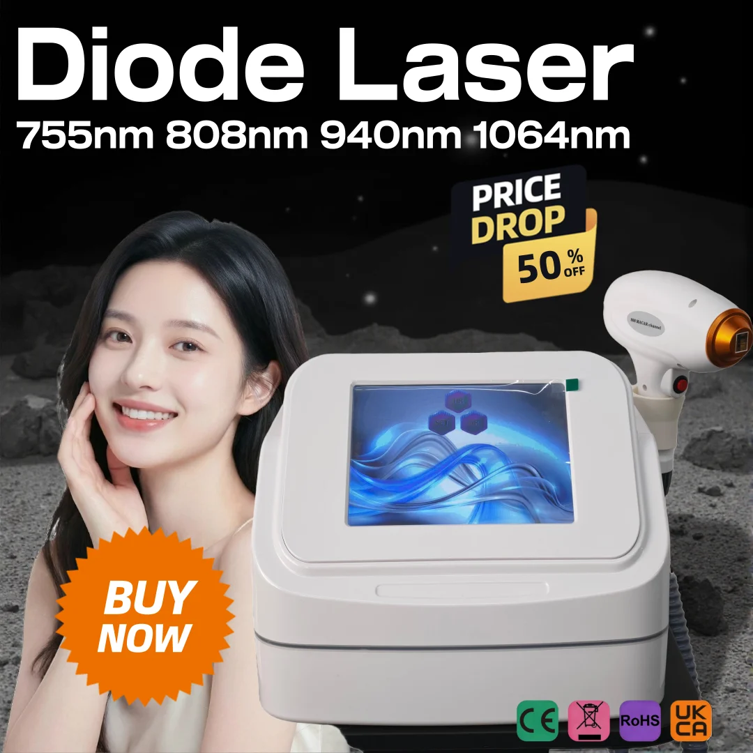 Commercial 4000W 4-Wavelength Diode Hair Removal Equipment: 755nm 808nm 940nm 1064nm + Dual Cooling Touch System, CE Appro