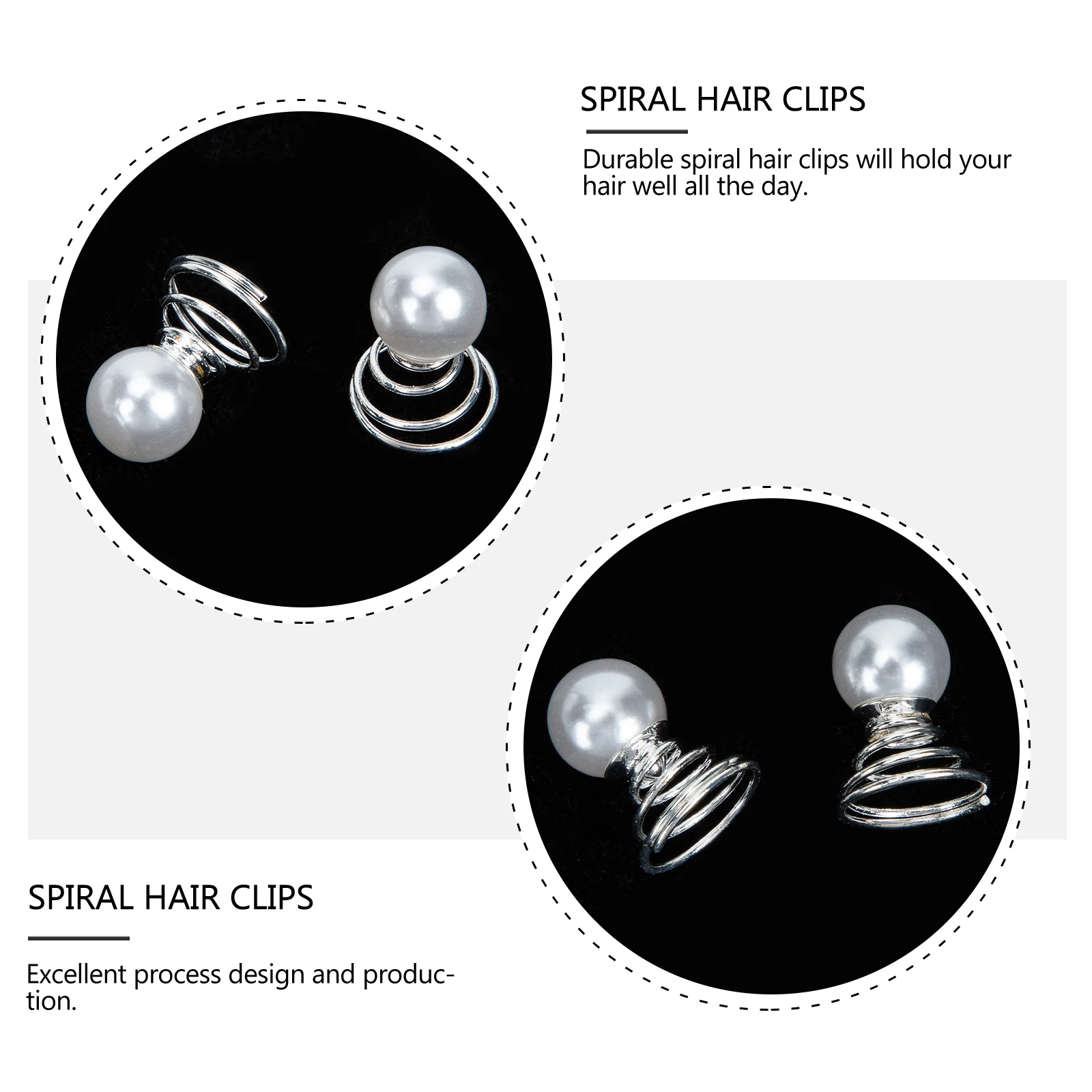 

20pcs Pearl Hair Clips for Women Spiral Swirl Bun Pins Small Curls Braids Bridal Wedding Elegant Costume Accessories Hair