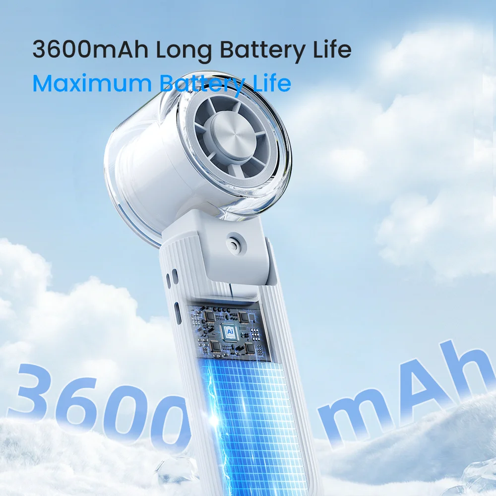 2026 New 5 In 1 Portable Cooling Mini Air Conditioner Fan Ice Compress Mist Spray Handheld Neck Hanging Fan Foldable Desktop Ho