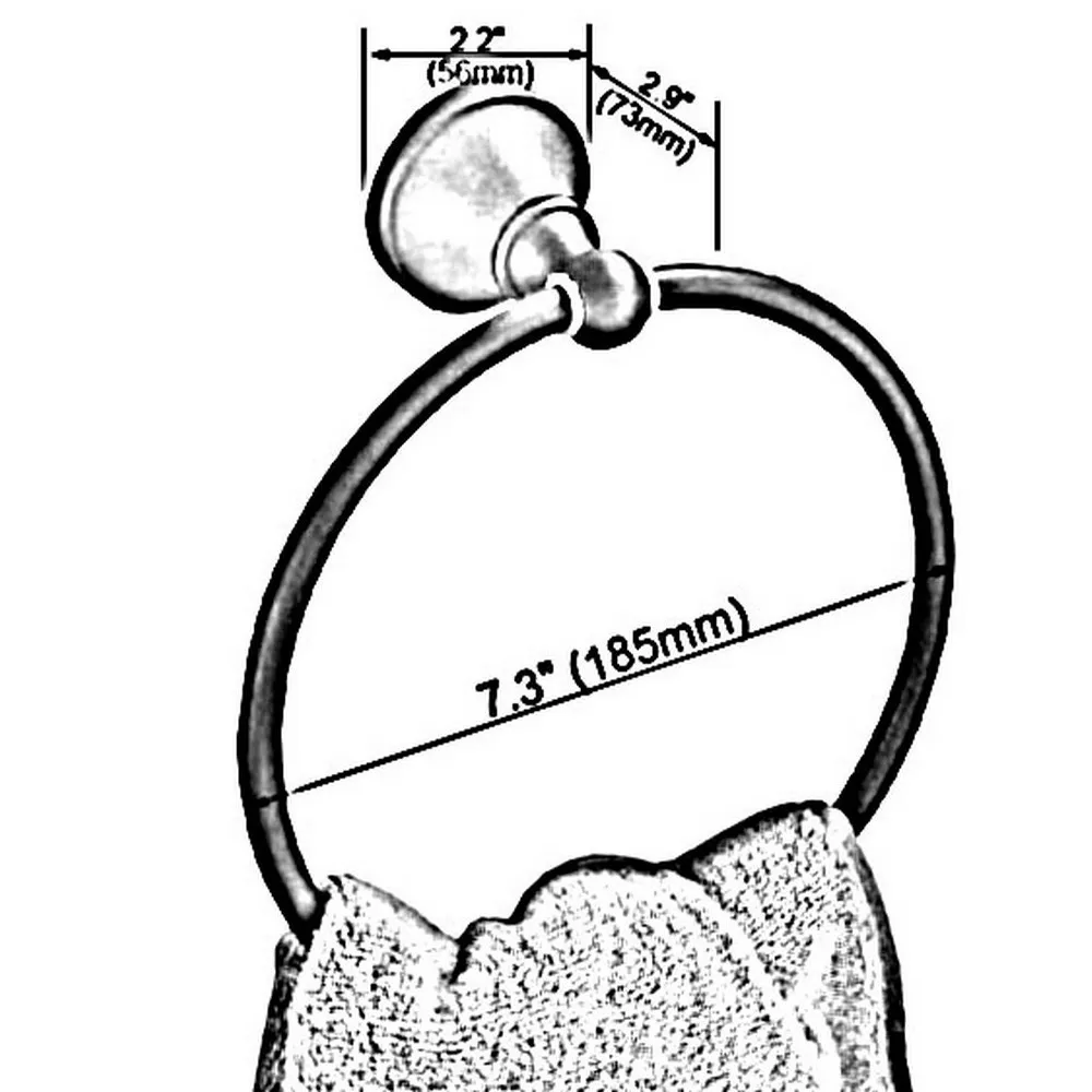 Toallero de baño montado en la pared de latón antiguo, soporte para anillos, accesorio de baño aba130