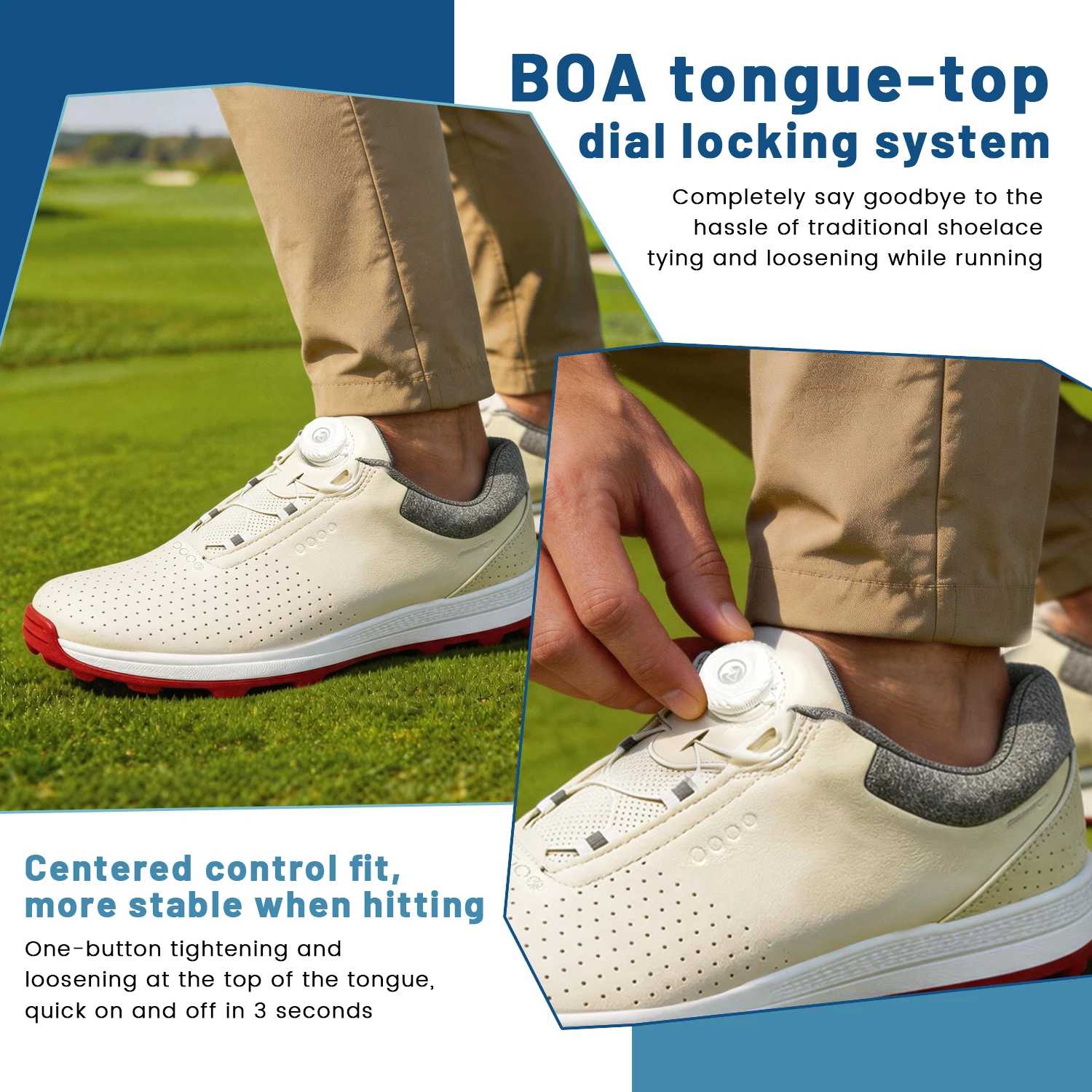 FzcSpeed Leichte Herren-Golfschuhe, wasserdicht, mit praktischem Schnürsystem, bequem und mit Dämpfung. – Detail 4