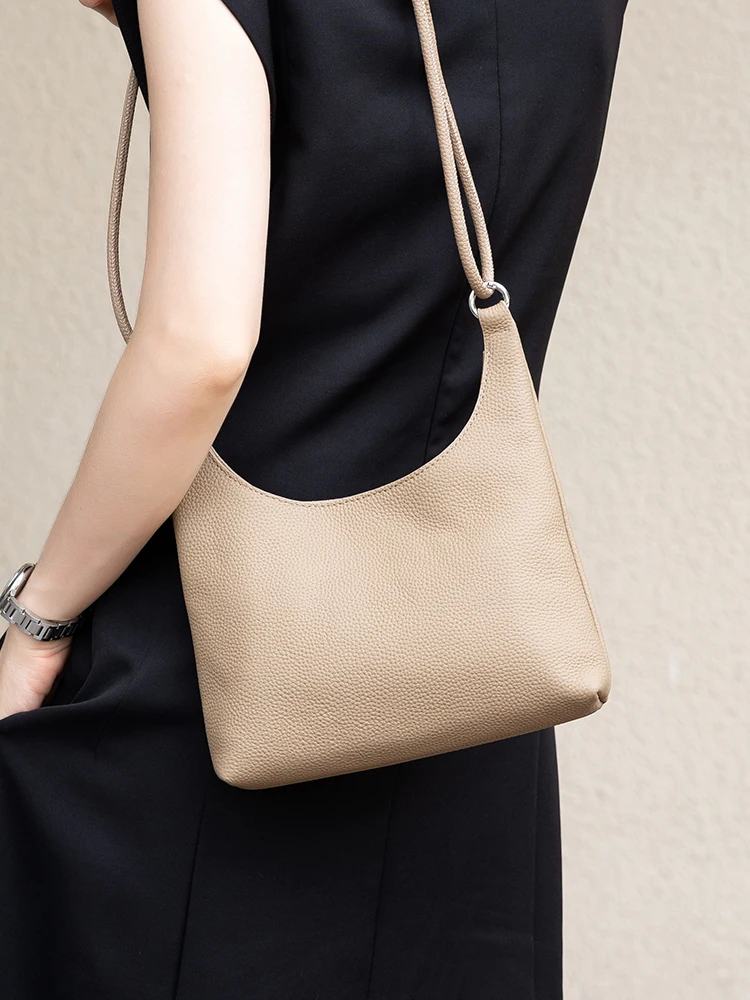 

Women's Soft Cow Leather Bag Lady Fashion Retro Versatile Shoulder Handbags Female Casual Cowhide Crossbody Bags for Ladies New