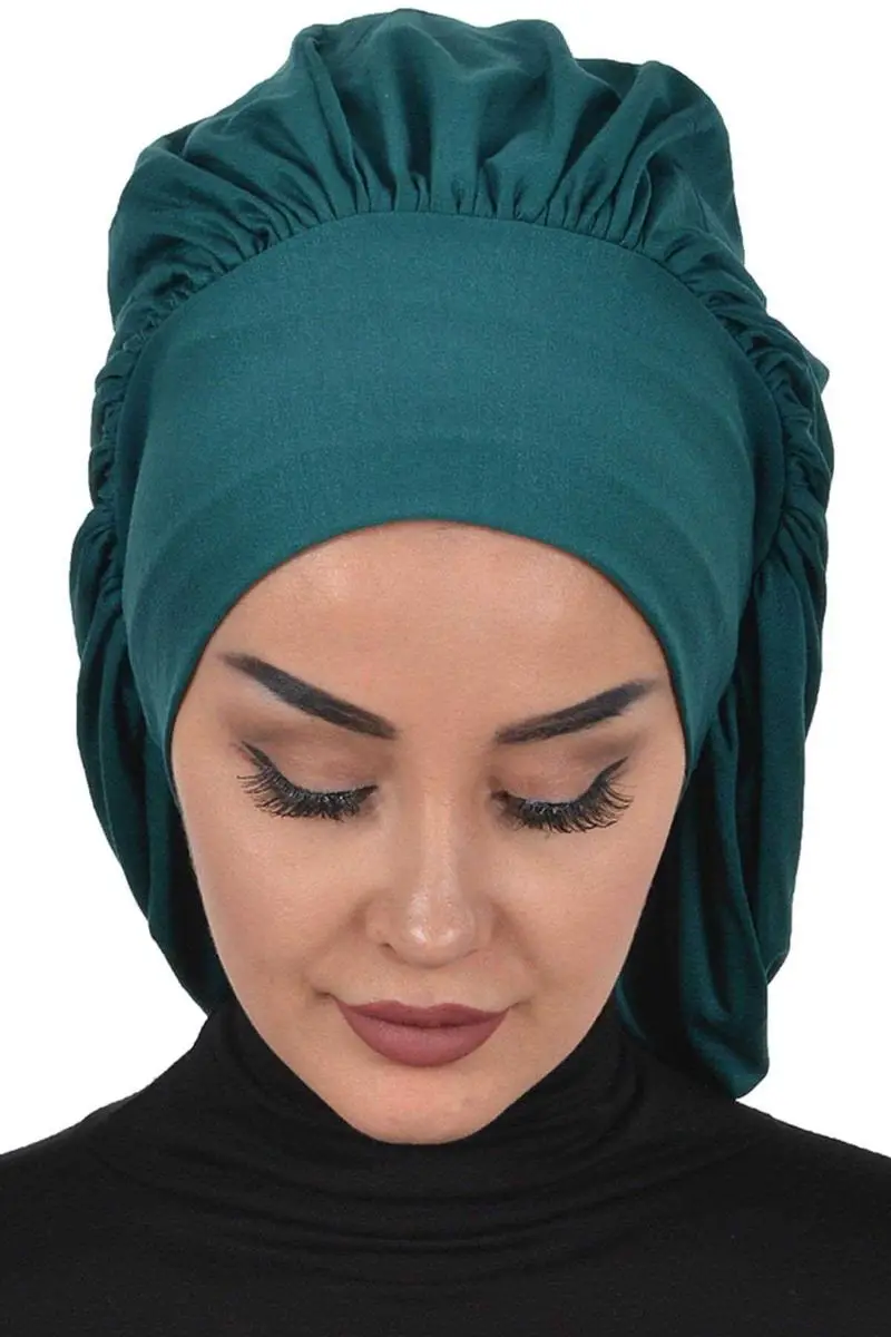 Drapeado penteado osso verde