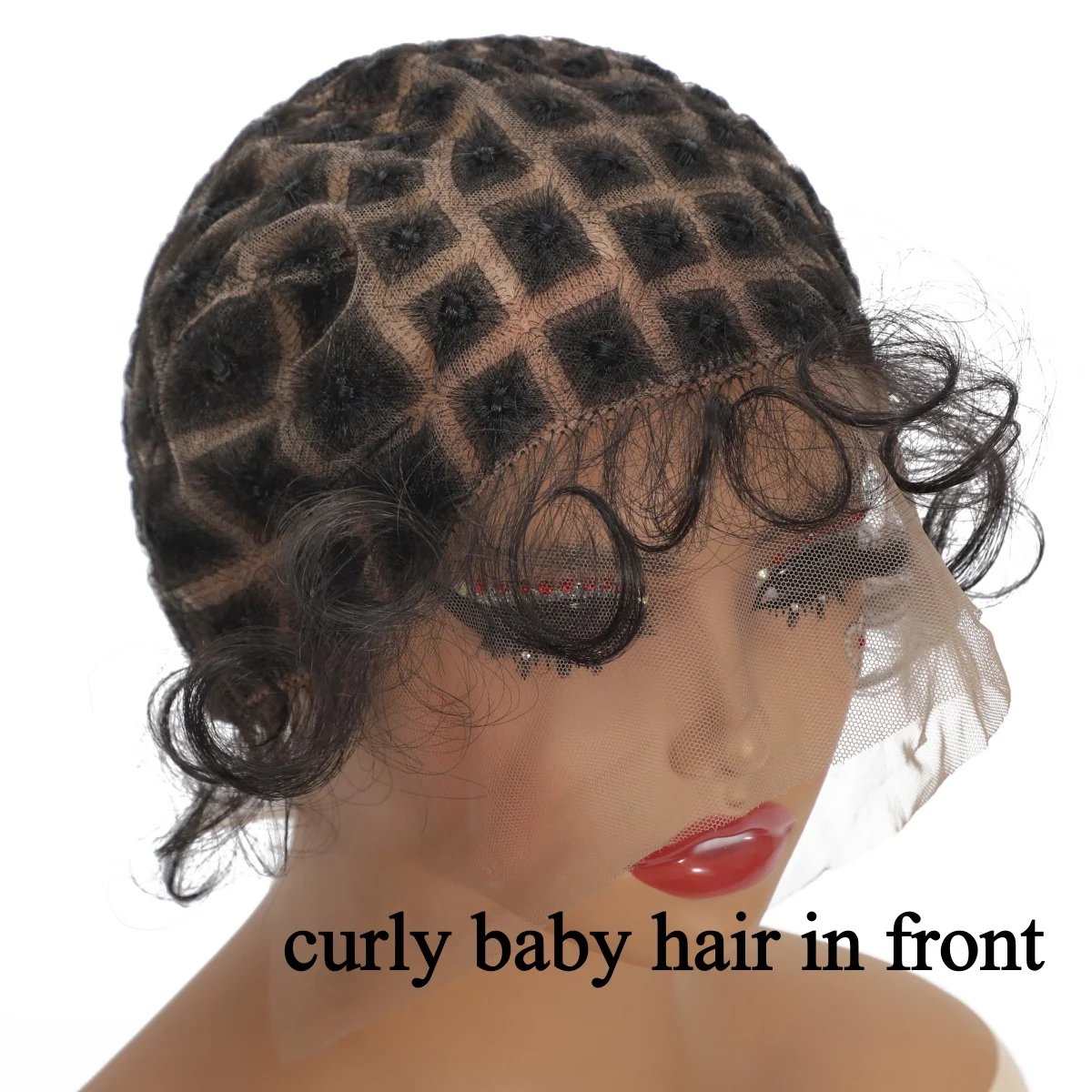 Full Lace Caps for Making Wigs 83/99 Knots with Baby Hair in Hairline Transparent‌ Lace Cap for Crochet Braiding Glueless Wigs