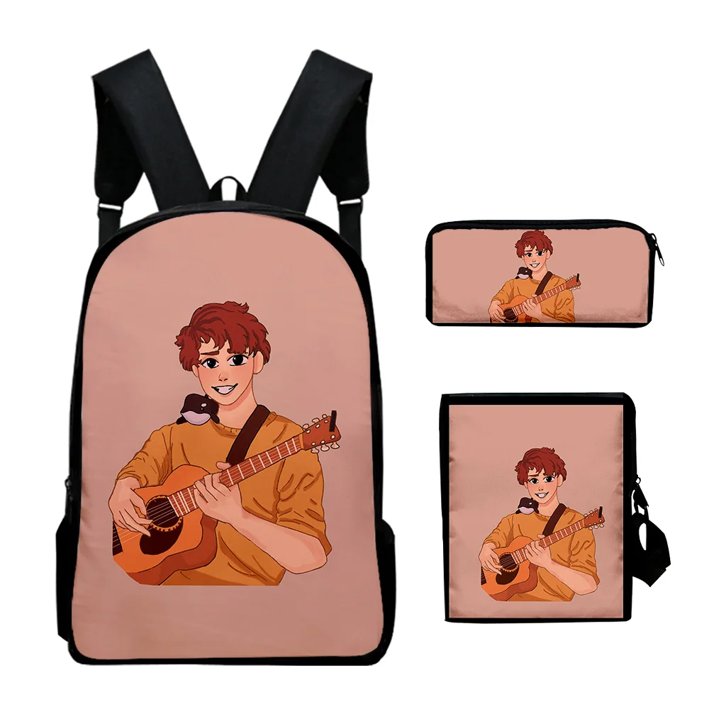 

Cartoon Popular Wilbur soot 3D Print 3pcs/Set pupil School Bags Laptop Daypack Backpack Inclined shoulder bag Pencil Case