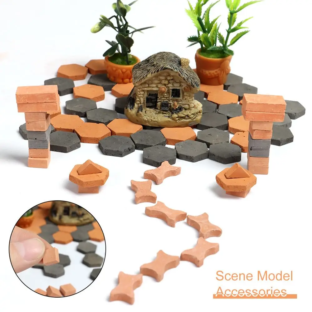 40/50/70PCS Micro Landscape Scene Model Miniature Bricks Clay Watts Sand Table Scenery Modelling Accessories Kids Toy