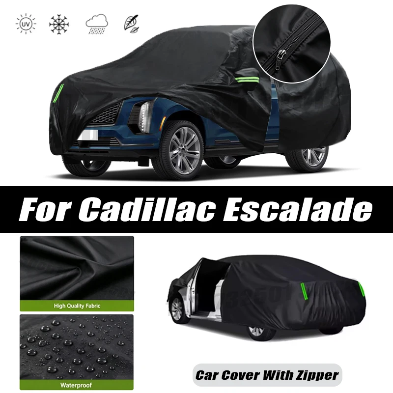 For Cadillac Escalade Car Covers Outdoor Waterproof Sun Rain Snow Protection UV Car Zipper Design Car Cover Accessories