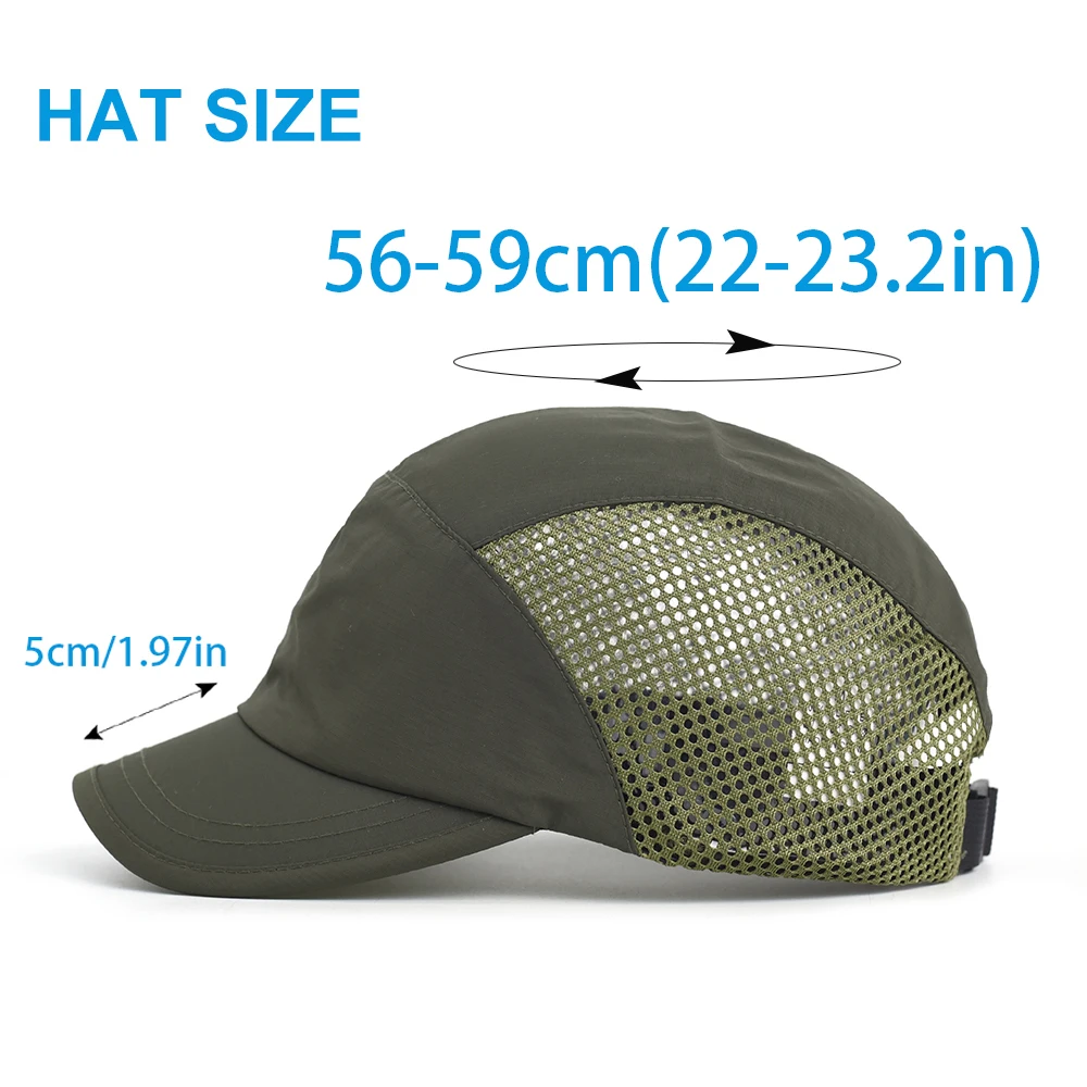 Summer Spring Short Brim Mesh Baseball Cap Men Women Breathable Dad Hat Adjustable Solid Trucker Style Low Profile Caps