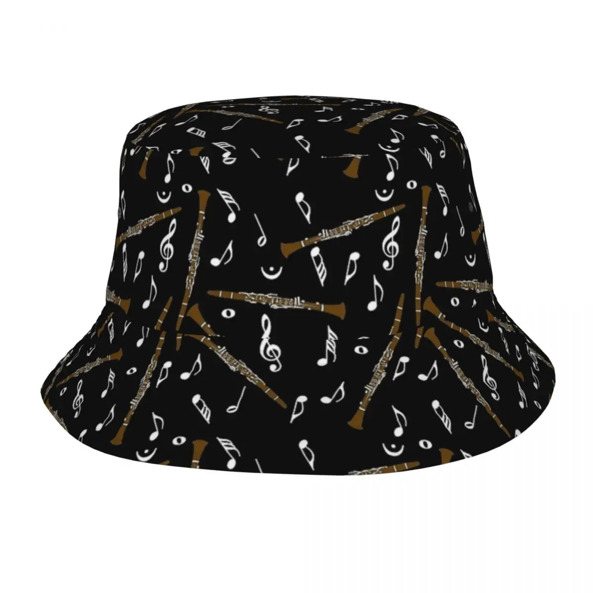 

Clarinet Music Notes Bucket Hats for Teen Summer Vocation Sun Hat Stylish UV Protection for Outdoor Sport Fishing Hats Bob