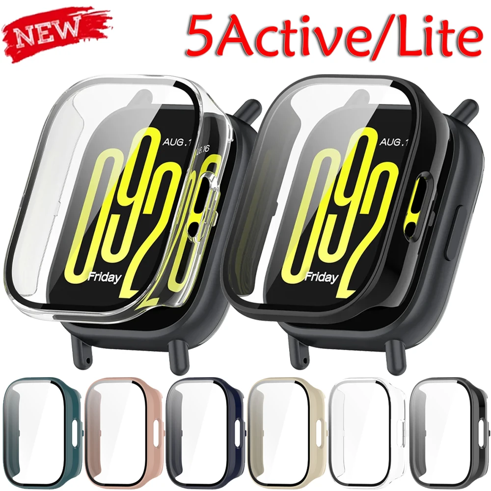 PC-Gehäuse für Redmi Watch 5, aktiver Displayschutz, Hartglas-Stoßfänger-Schutzhülle für Xiaomi Redmi Watch 5 Lite