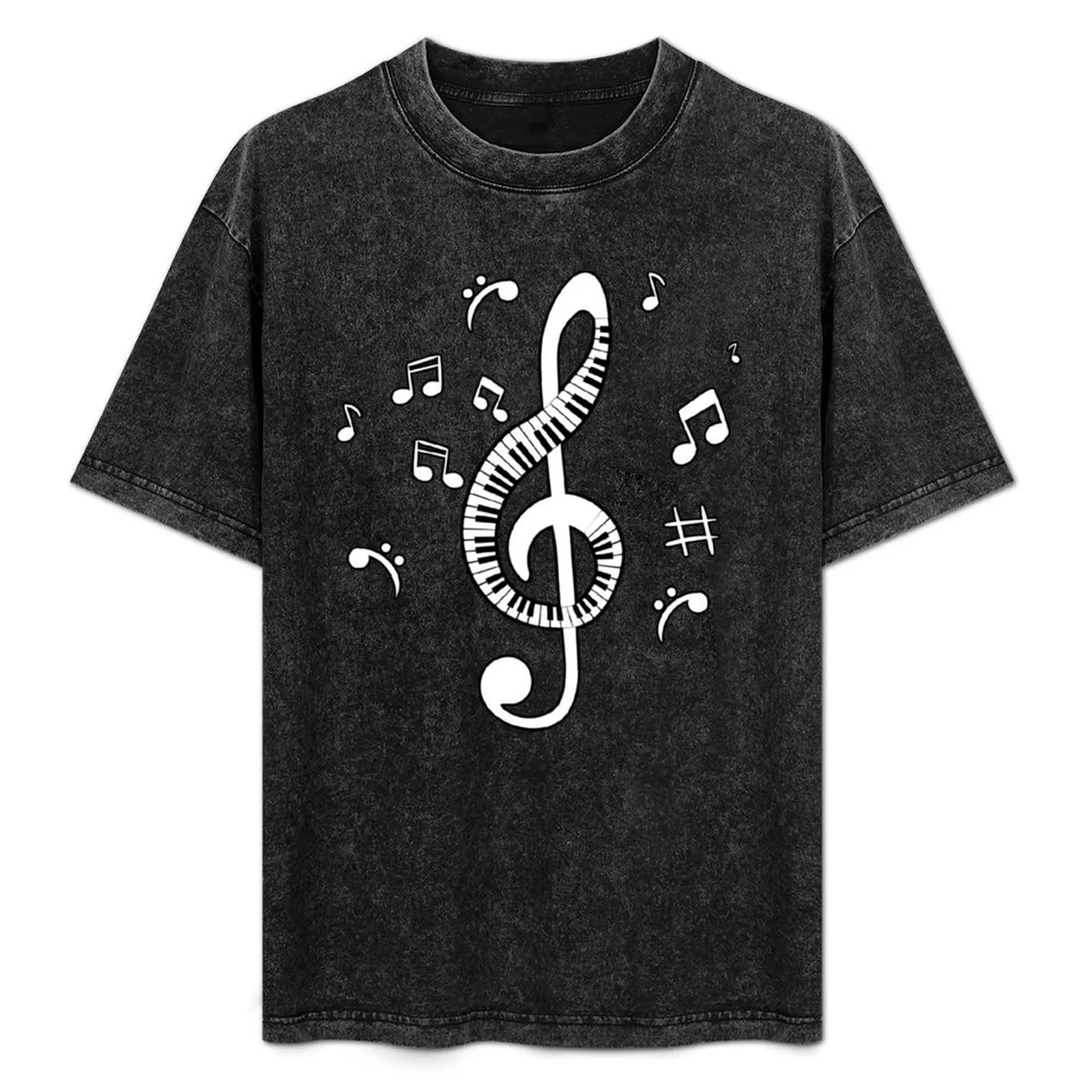 

TREBLE CLEF PIANO T-Shirt Fashion Letter Print T-Shirt