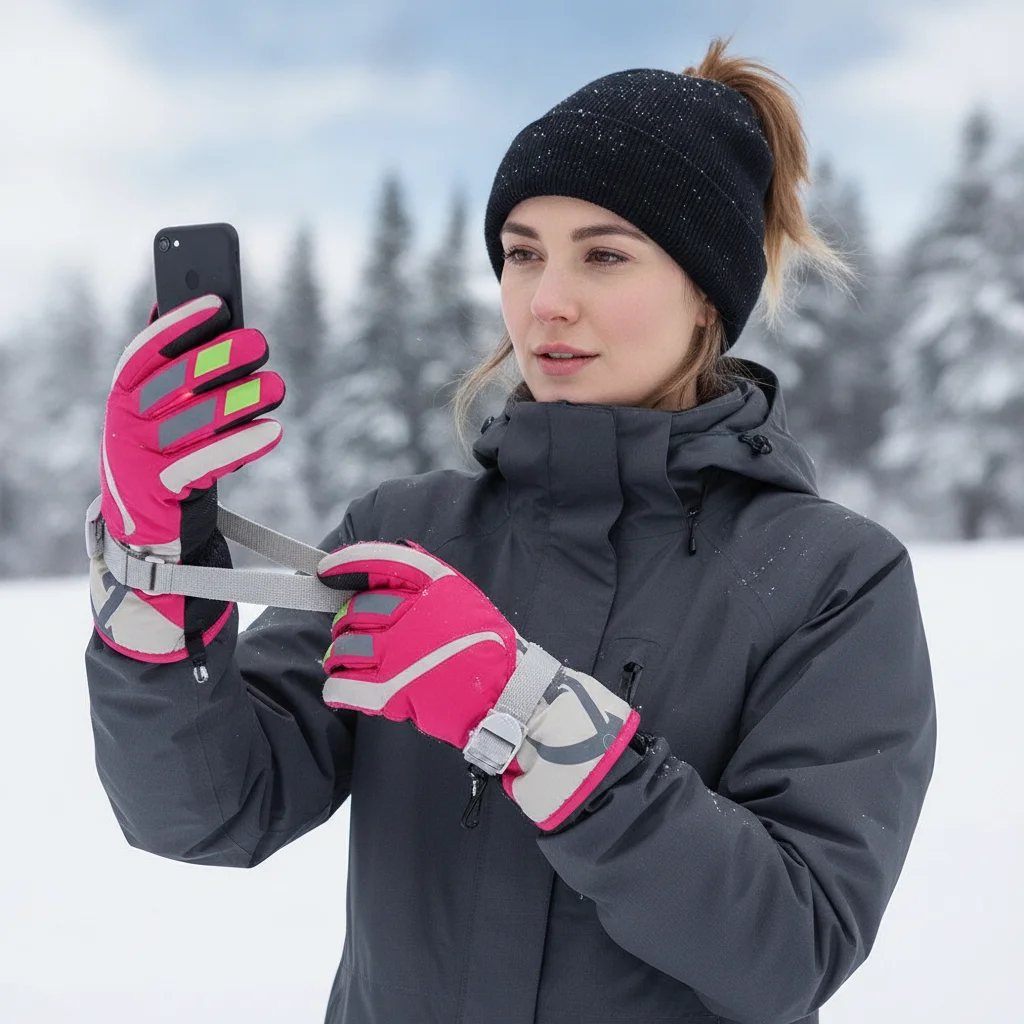 New Fashion Windproof Children Ski Gloves Non-slip Waterproof Mitten Thicken Warm Kid Gloves Snow Snowboard