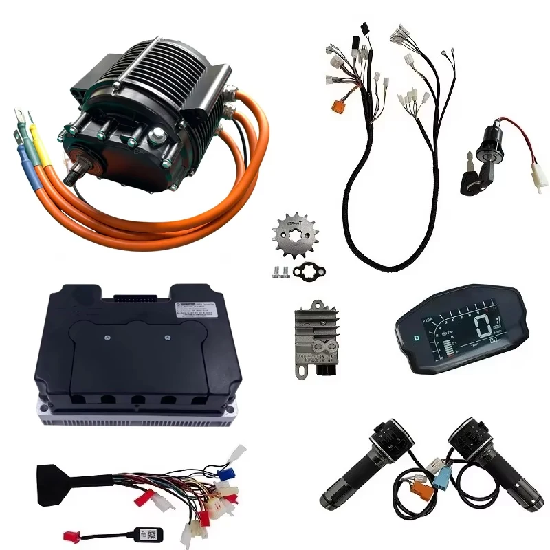 

QS MOTOR 165 60H 12000W Geared Hall Version Motor Mid-Drive Power train Complete Conversion Kits For Electric Motorcycle