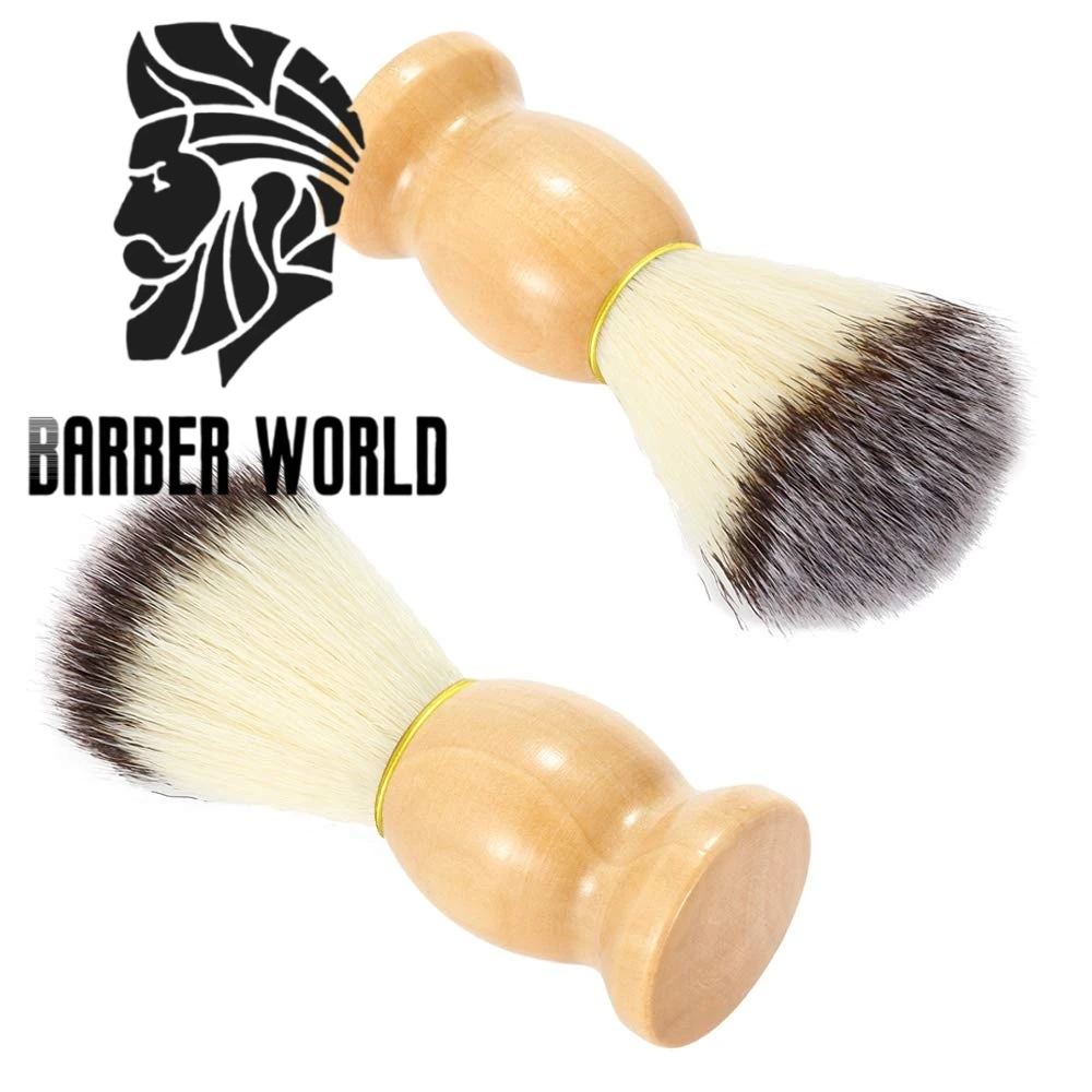 Brocha de afeitar para hombre, utensilio de limpieza de barba Facial, maquinilla de afeitar, pelo de tejón Natural, brochas de maquillaje,