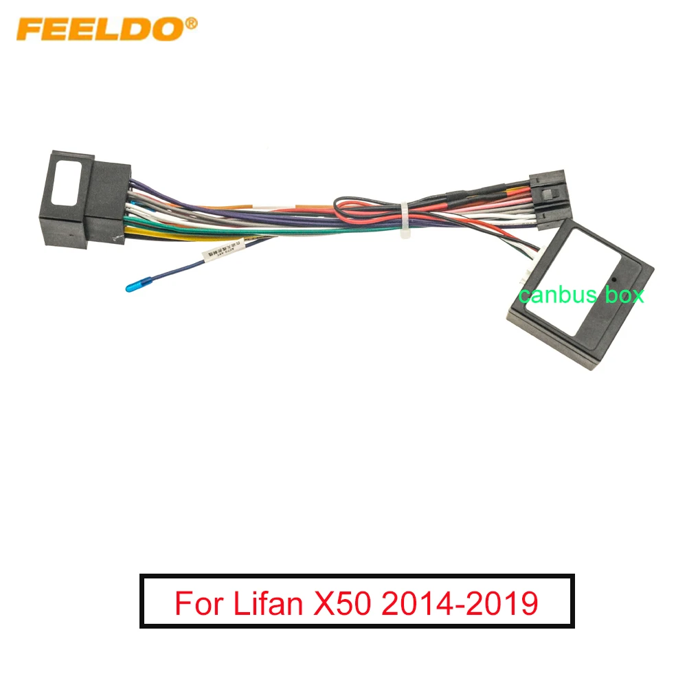 

FEELDO Car Radio Audio 16Pin Power Wiring Harness Cable Adapter With Canbus For Lifan X50 Stereo Aftermarket Wire Cable