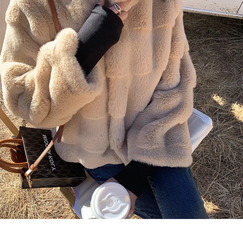  Fashion Faux Fur Coat Mink Fur Teddy Coat Warm Jacket for Women Fur Coats for Women Winterwear Solid Women's Winter Jacket