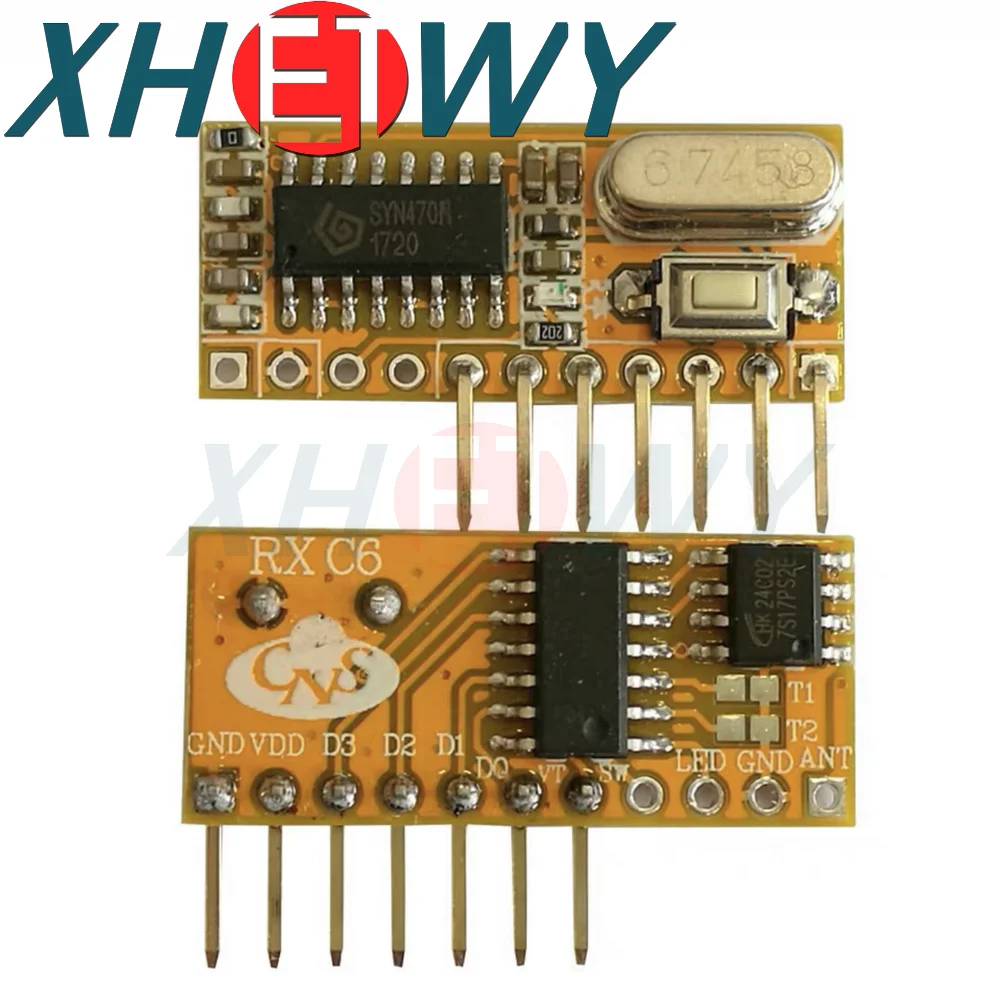 RXC6 433Mhz Wireless Receiver Module PT2262 Code Superheterodyne 433Mhz Receiver Electronic DIY Kit PCB for Arduino/AVR