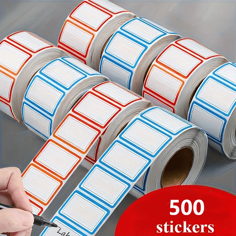 Colorful Plain Name Tag Labels 500 Stickers Name Tag Stickers 3 1/2X2 1/4 Name Labels for Office, Meeting, School and Home