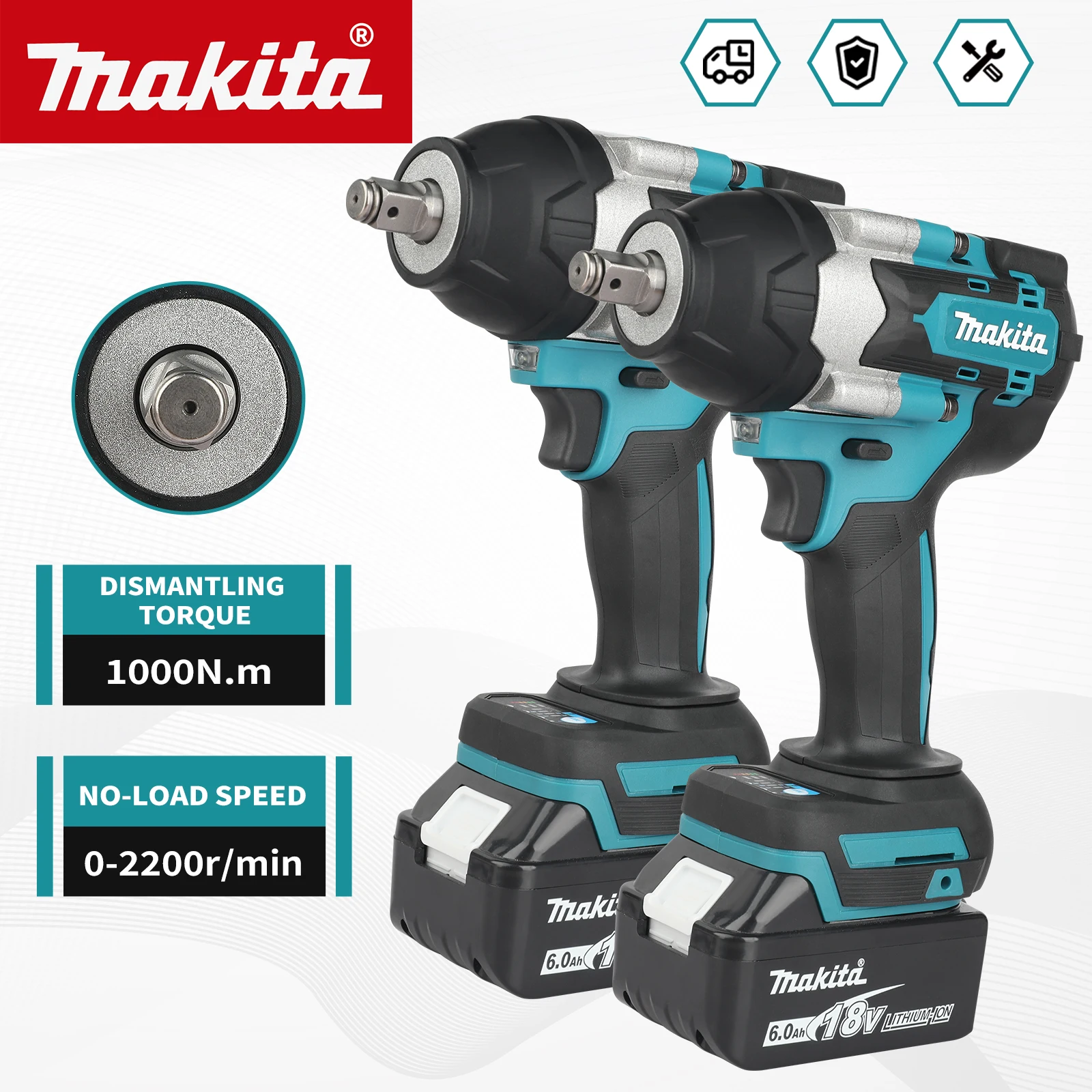 Makita DTW700 18V Cordless Impact Wrench Brushless Motor 700 Nm Variable Speed Electric Wrench High Effieiency Durable Auto Stop