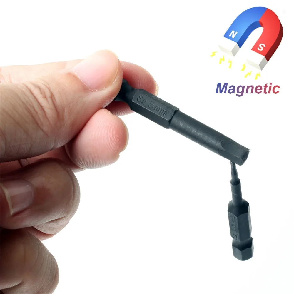 10 قطعة SAE/متري عرافة رئيس ألين وجع مثقاب مجموعة 1/4 "قطر الإفراج السريع عرقوب المغناطيسي مفك مجموعة بت #4