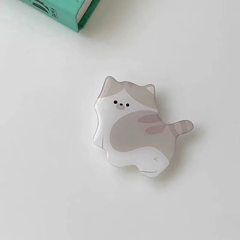 Acrylic Cat Phone Stand with Resin Cute Extendable Adhesive Holder for Desk,Stretchable Sticker Base Mobile Clip for All Phones