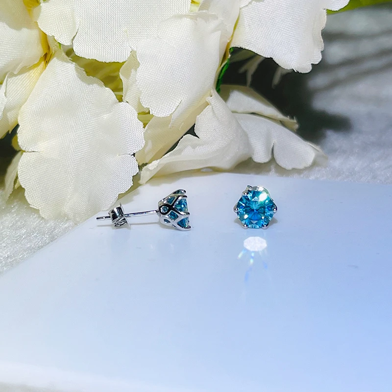 JoyceJelly 1/2/4CT VVS D Farbe Moissanit Russische Cut 8H8A Labor Diamant Stud Ohrringe Für Frauen S925 Sterling silber Edlen Schmuck – Detail 14