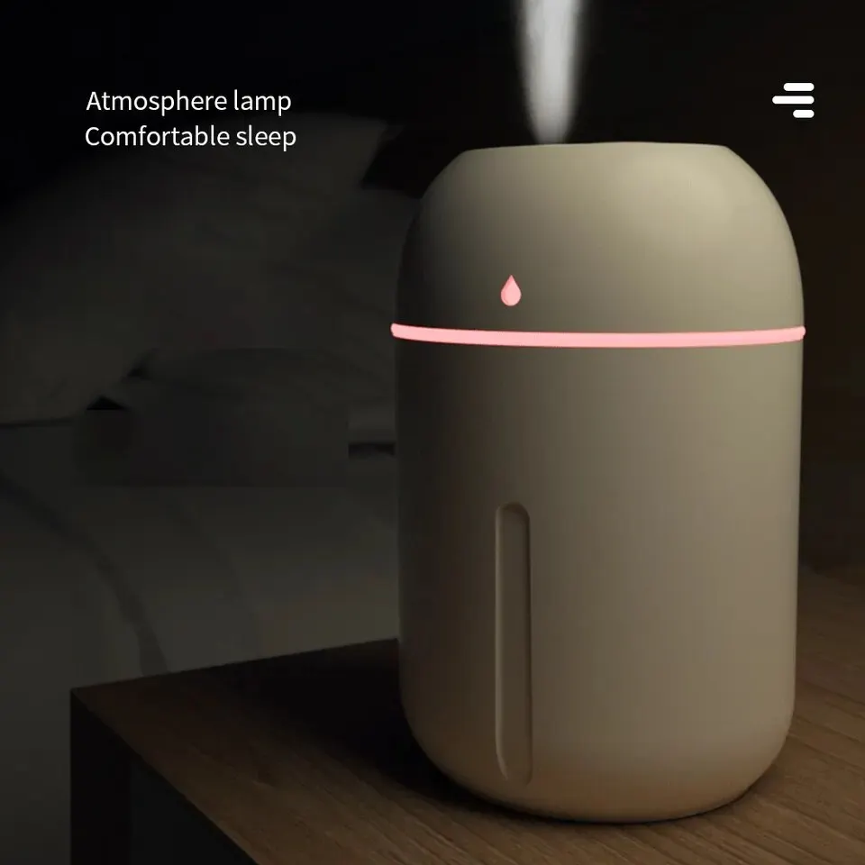 Mini humidificador de aire portátil USB, difusor de Aroma de aceite esencial con Led para coche, oficina, Yoga, 330ML, nuevo diseño