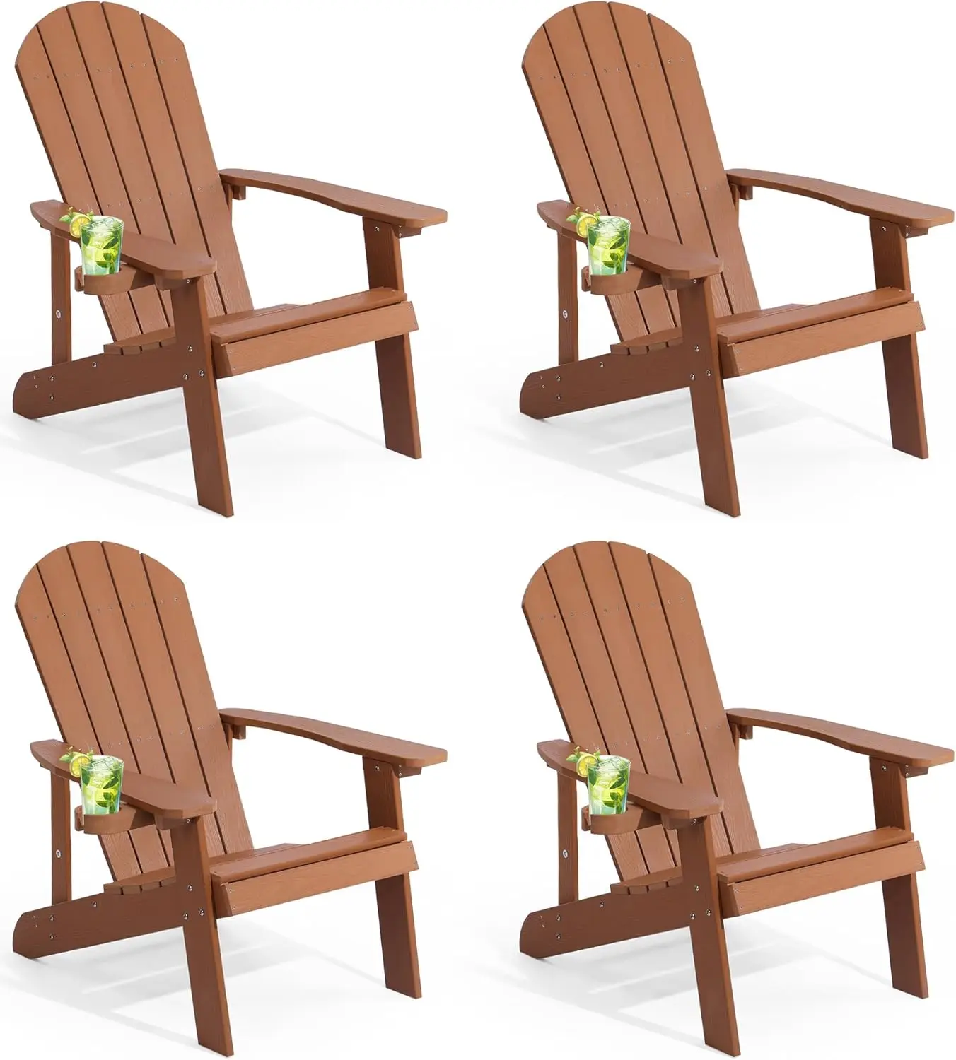 Chairs Set of 4 All Weather Resistant Plastic Chairs with Cup Holder 5 Easy Steps to Install Outdoor Chairs for Patio