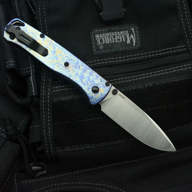 BM535 Titanium Alloy Folding Knife Outdoor Wilderness Survival Knife Pocket Blade Sharp Small Knife