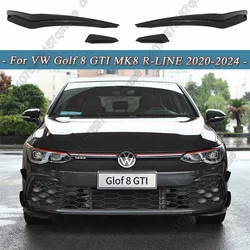 For Volkswagen VW Golf 8 GTI MK8 R-LINE 2020-2024 Car Front Bumper Side Canards Bumper Spoiler Body Kits Trim Canard Sticker