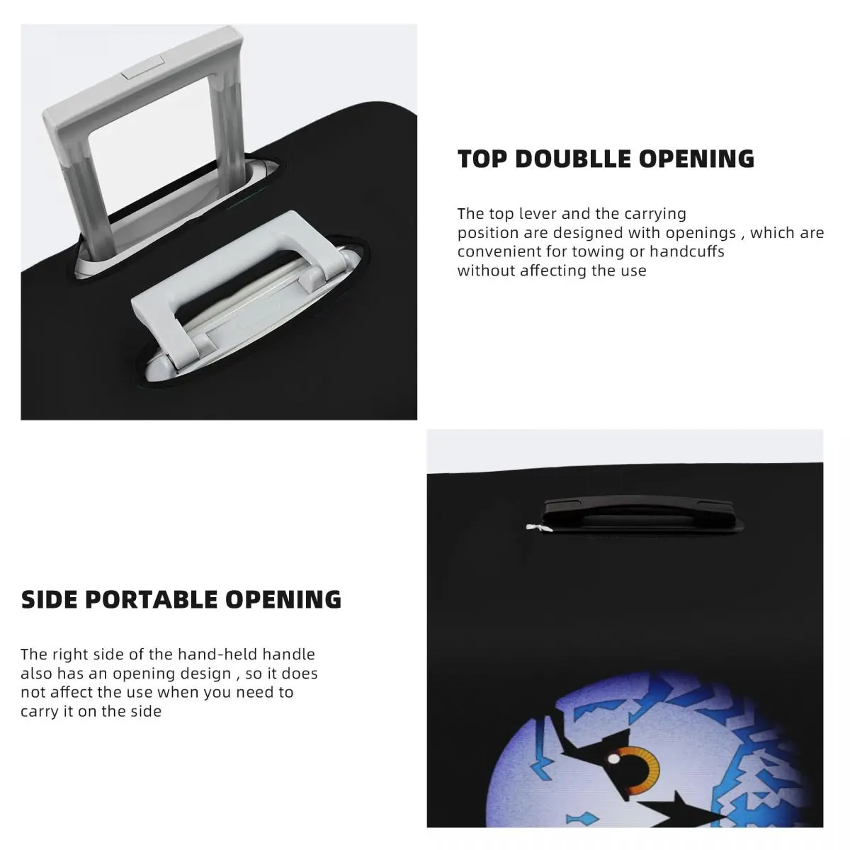 Amiga Psygnosis Owl Suitcase Cover Protection Elastic Trip Luggage Protector Covers for 18-32 Inch