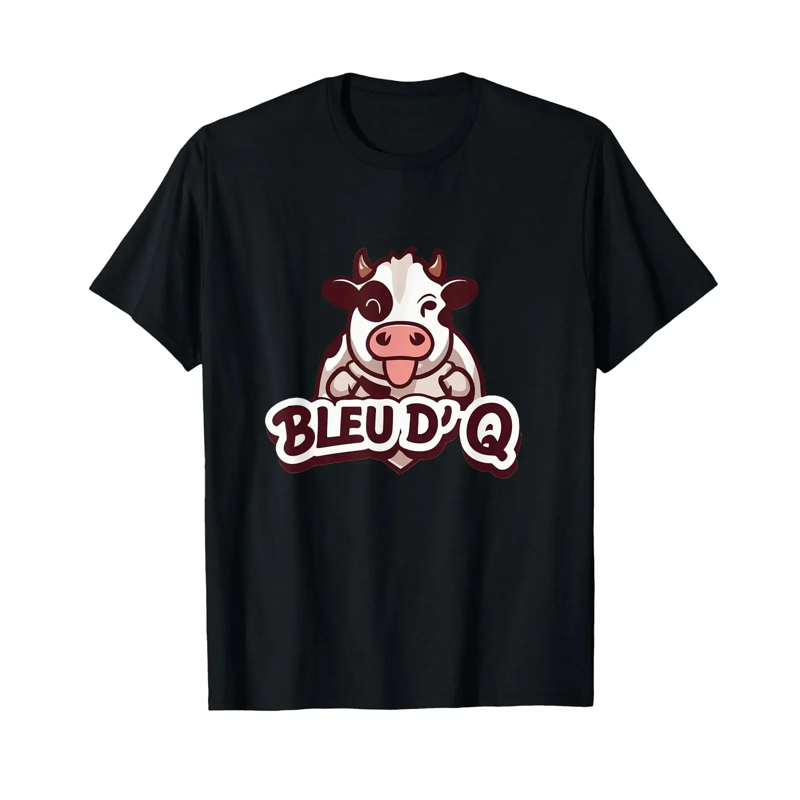 T Shirt with German Text 'Bleu d'Q I Funny Blöde Cow Fake Foreign Languages black vintage Washed Stylish Casual graphic fashion