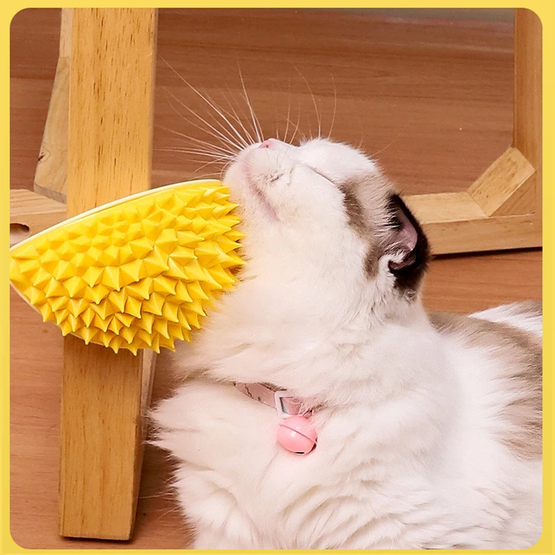 Durian Cat Brush Comb Toy With Catnip Cat Wall Scratcher Groomer Self Cat Brush Corner Comb Corner Pet Brush Massage