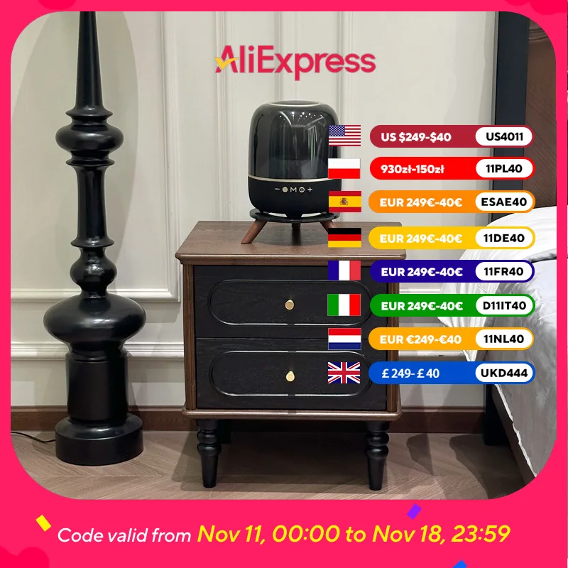 

Decorations Black Bedside Table Bedroom Vintage Mini Small Bedside Table Space Saving Minimalist Mesitas De Noche Furniture