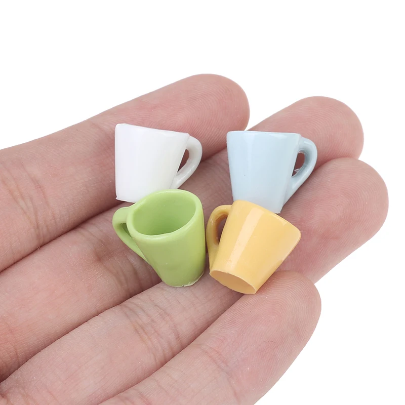 4Pcs 1/6 and 1/12 Dollhouse Miniature Accessories Mini Resin Mug Model Simulation Japanese Style Water Cup Toy