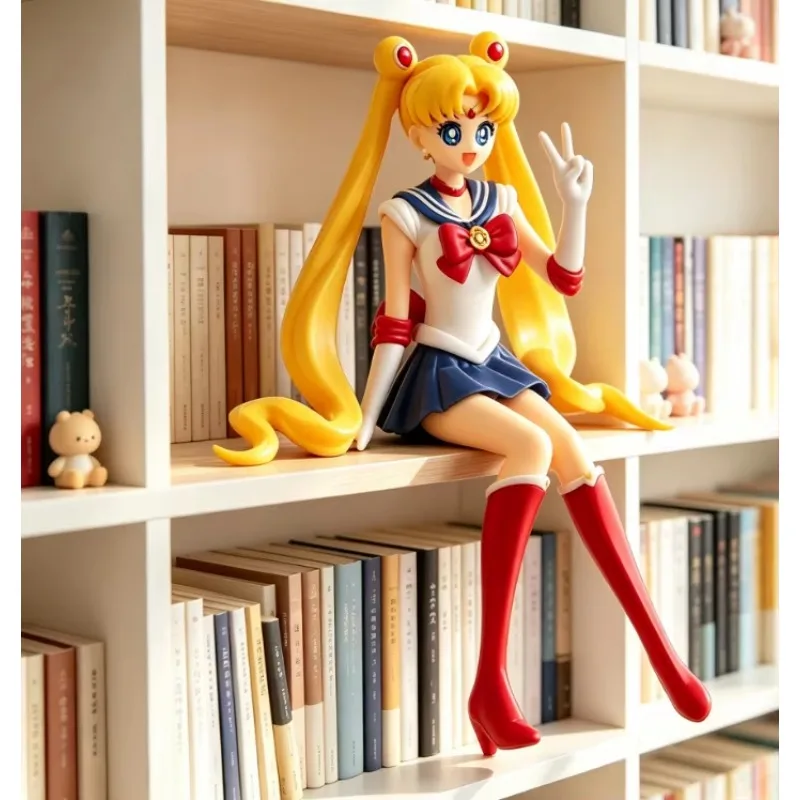 Figura do Usagi Tsukino de Sailor Moon, ornamento de mesa para carro, decoração de gabinete de PC, modelo de desenho animado, presente, brinquedo.