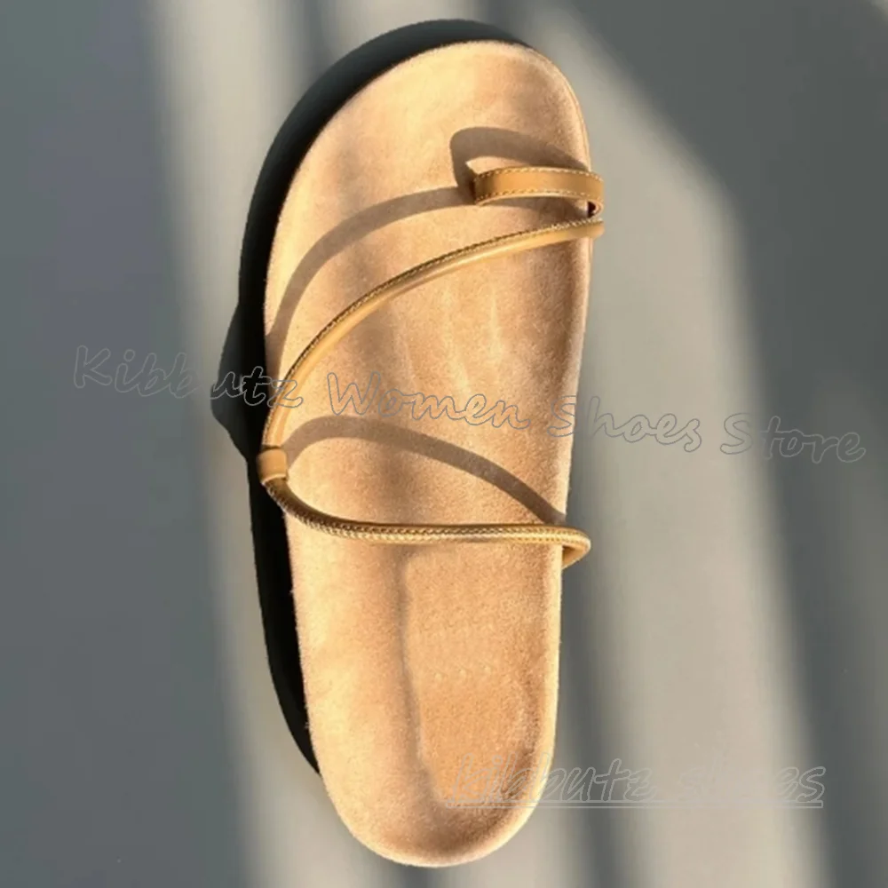 

Clip-Toe Slipper Sandals Round Toe Flat with Solid Color Fashion Luxury Elegant Concise Sexy Novelty Women Party Dress Shoes New