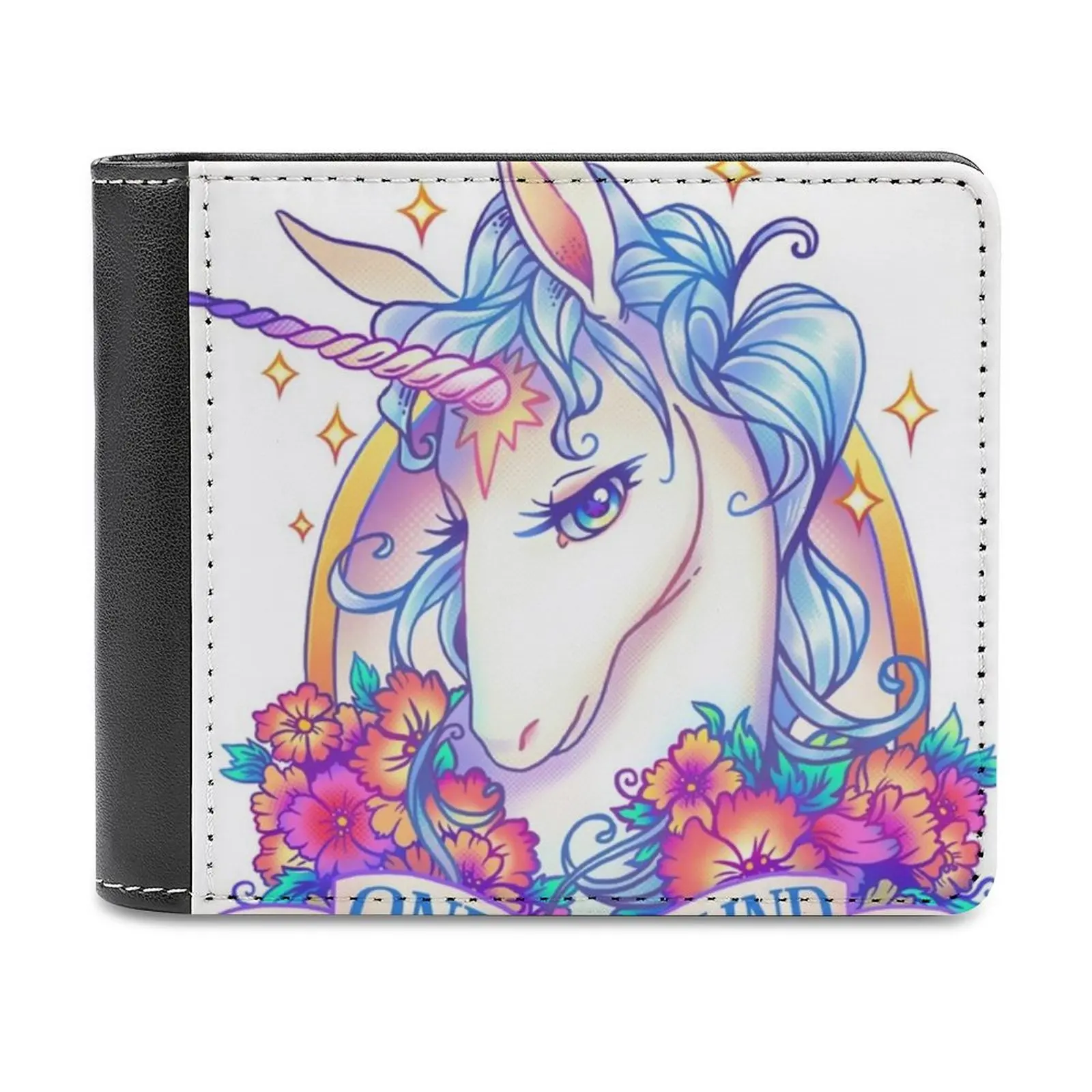 Bloom Leather Wallet Men Classic Black Purse Credit Card Holder Fashion Men's Wallet Bloom Flower Flowers Tulip Tulips Black