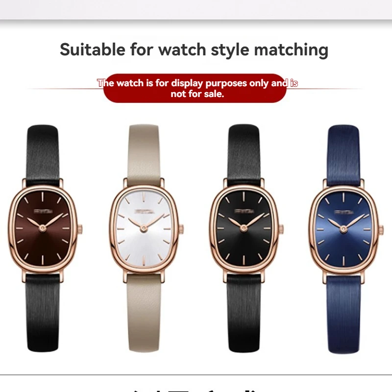 Silk Women's Watch Strap for Fiyta Qingcheng Retro Small Cocoa DL21008 Genuine Leather Strap Watch Band 10mm 12mm 14mm 16mm
