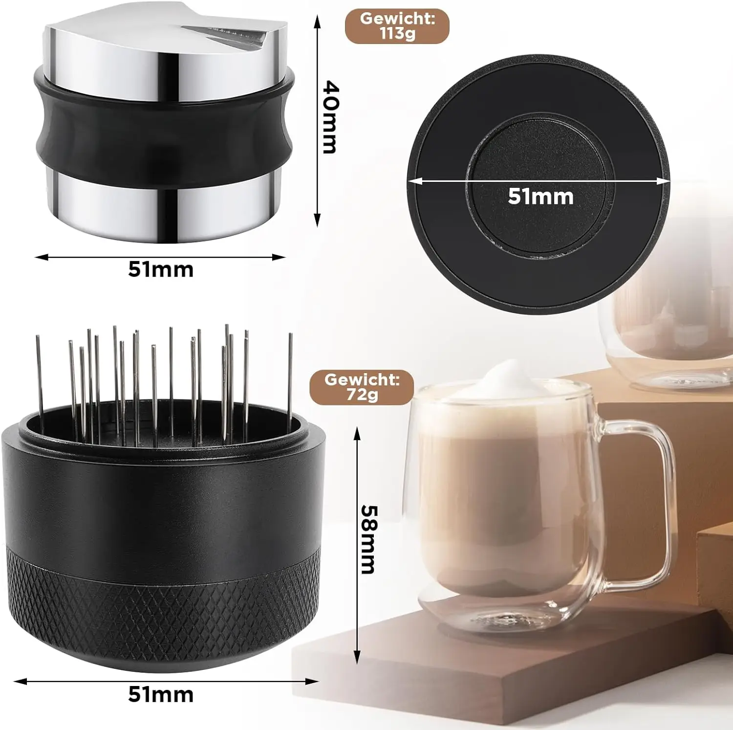 Coffee Distributor Espresso Portafilter Adjustable 3 Angled Slopes Palm Tamper Espresso Distribution Tool Coffee Accessories