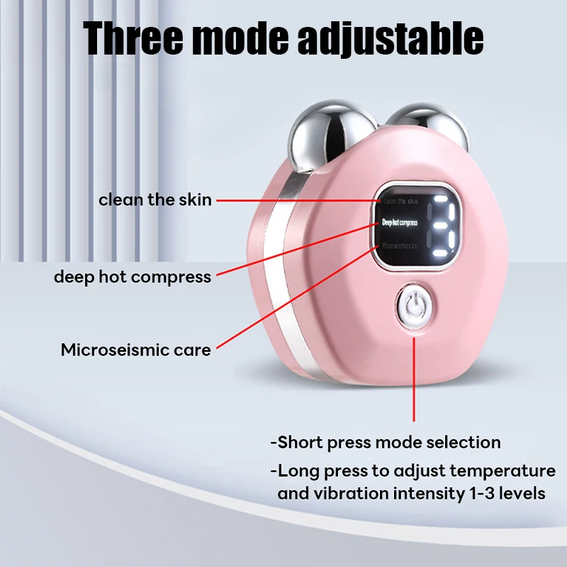 Microstroom elektrische gezichtsmassager Lift Roller V-gezicht tillen verstevigende huidverjonging warm kompres massage BeautyCare-apparaten