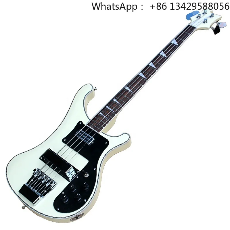 Flyoung Factory Cream Electric Bass Guitar with 4 Strings Bass