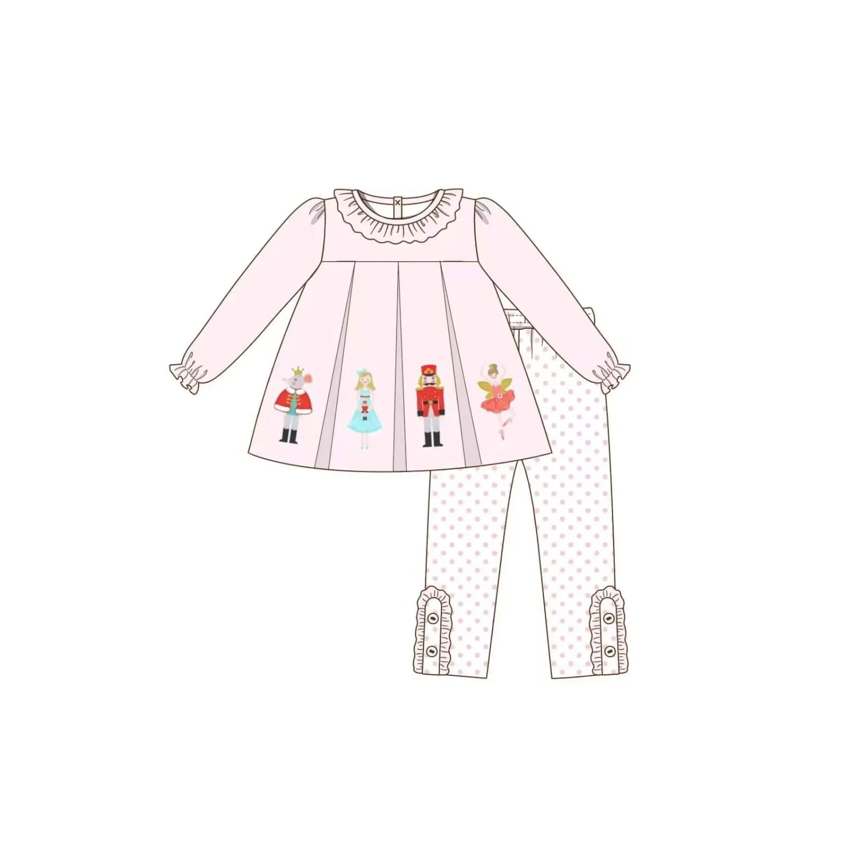 Boutique Nutcracker Christmas Family Outfits for Kids - Girls Boys Print Matching Sets Cozy Holiday Clothing