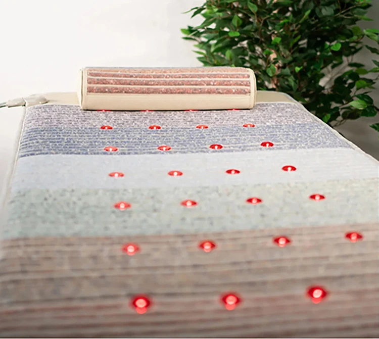 80*190CM Crystal Biophoton Light Therapy Pad PEMF Photon Amethyst Bian-stone Heating Mattress Far Infrared Mat Negative Ions