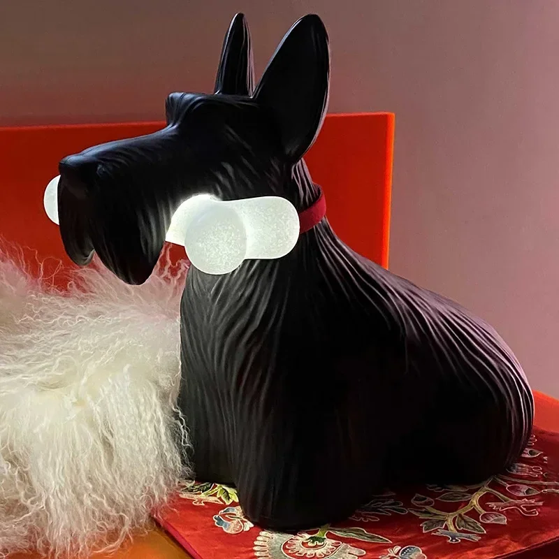 Scottie Table Lamp Decoration Bedroom animal lamp Nordic dog lamp LED Bedside room decor lamps