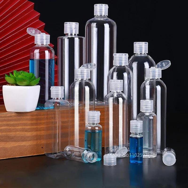 30/50/100pcs 5-120ml Plastic Squeeze Bottle with Flip Cap PET Lotion Shampoo Empty Cosmetic Sample Container Travel Bottles